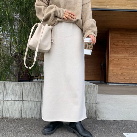 温か裏起毛ニュアンスタイトスカート