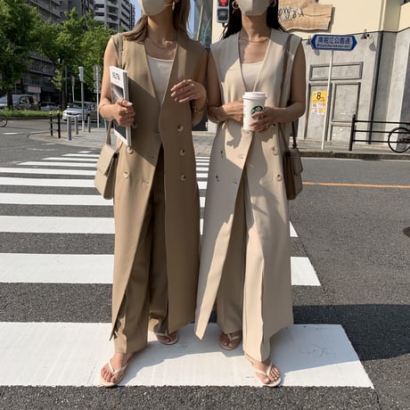 上質ニュアンスノーカラーロングジレ