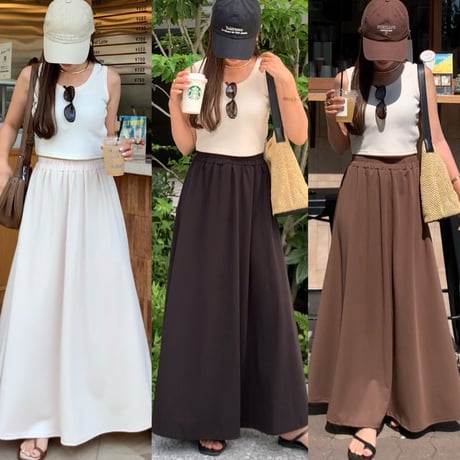 リラックス体型カバーフレアスカート