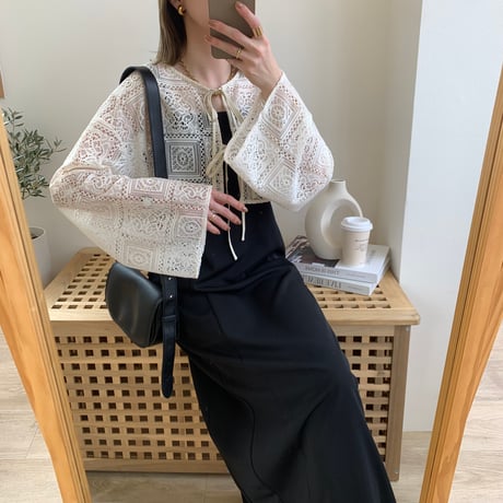 袖ルーズ2wayレースTOPS