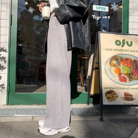 温か裏起毛ニュアンスワイドパンツ