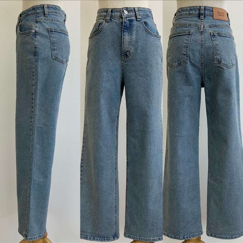 美脚・ウエストゴムストレッチストレートデニム