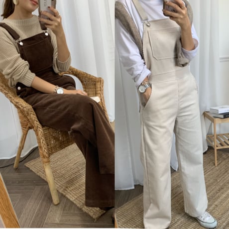 コーデュロイサロペット ワイドパンツ