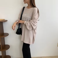 オーバーサイズロゴニットソー・ベージュ