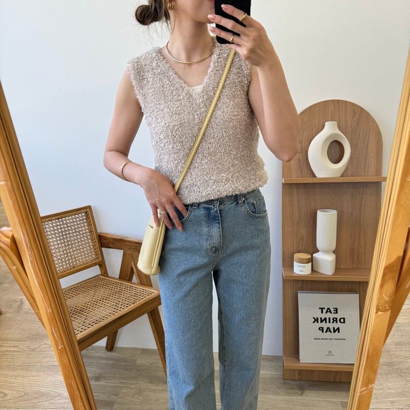 Vネックフェザーサマーニットベスト | BLATE