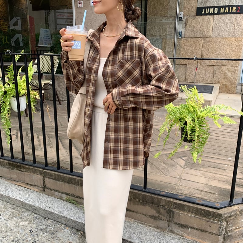 10/20入荷商品・ニュアンスブラウンチェックシャツ | BLATE