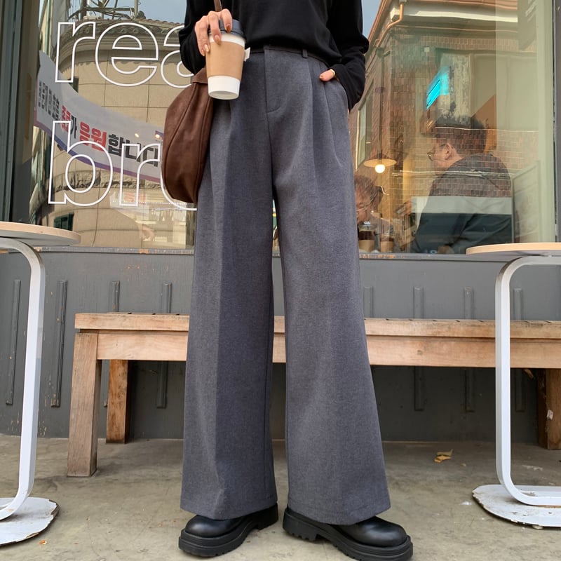 ソフト裏起毛タックワイドパンツ | BLATE