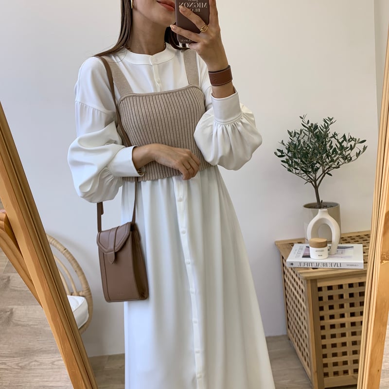 2wayボリュームスリーブドローコードとろみシャツワンピース | BLATE