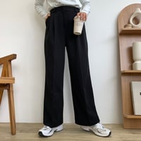 裏起毛タックワイドパンツ