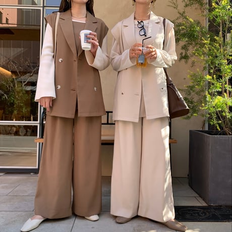 リラックスタックワイドパンツ