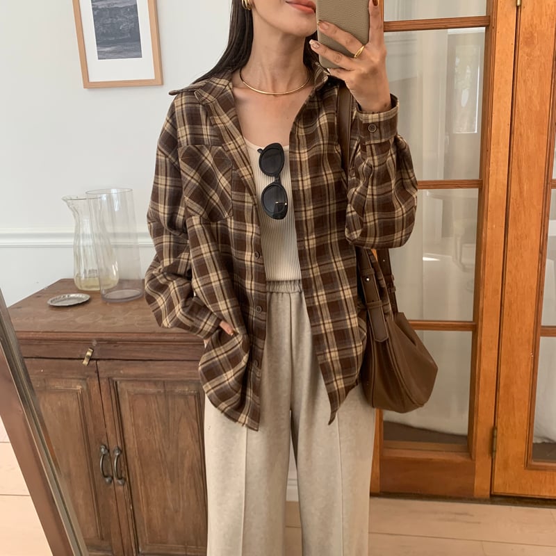 blate チェックニュアンスシャツコート BLATE チェックニュアンスシャツコート 即納・チェック