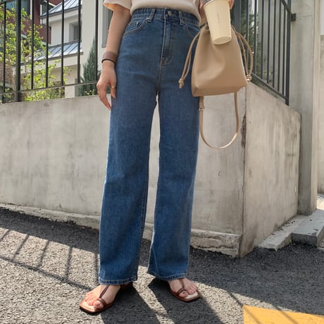 ウエストゴムストレッチストレートデニム