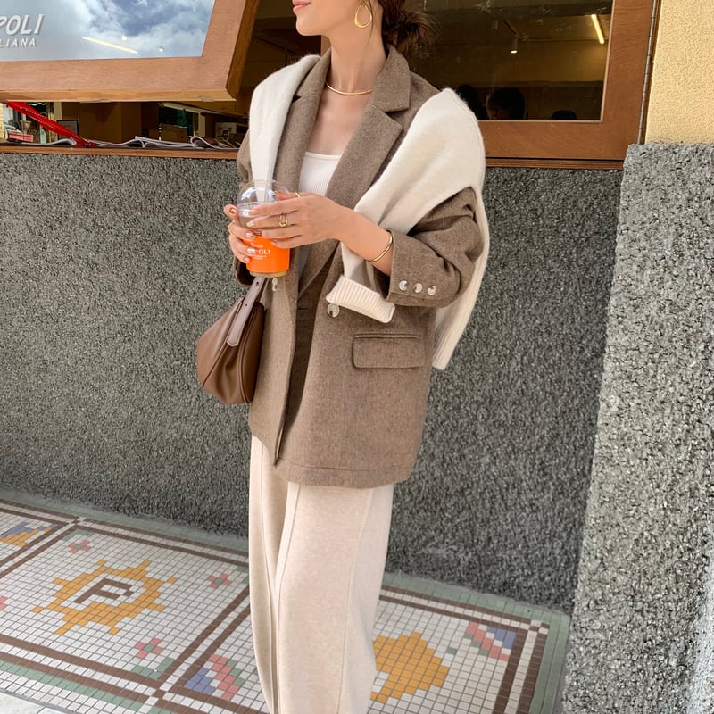 Blate ユニセックスダブルテーラードウールコート Blate ユニセックス