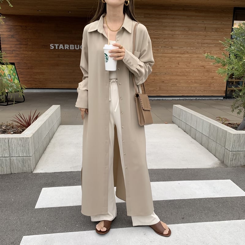 リネンタッチロングサマーシャツガウン | BLATE リネンタッチロングサマーシャツガウン | BLATE