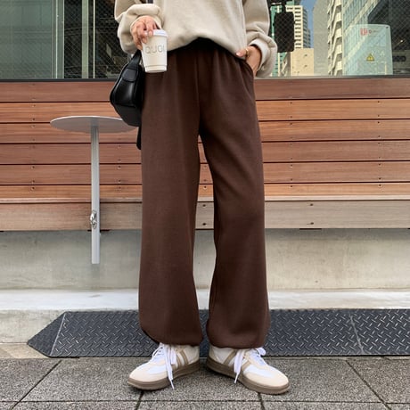 2wayドローコード温か裏起毛ニュアンスワイドパンツ