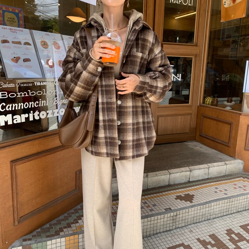 BLATE チェックコート　2025 AW ブラウン　チェック ブラウンチェックミドルコート | BLATE