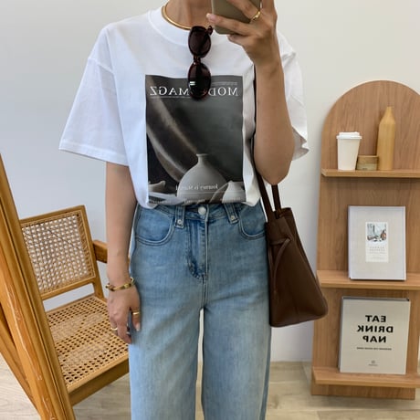 ニュアンスコットンフォトTシャツ