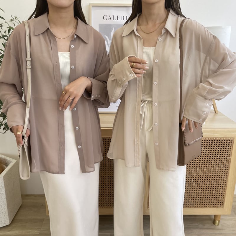 blate ニュアンスシンプルシアーシャツ　新品未使用 美品 BLATE デザインシンプルニュアンスシアーシャツ｜Yahoo