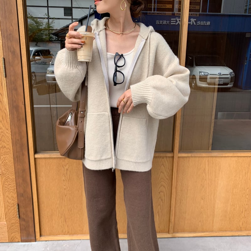 ふわもちダブルジップニットパーカー | BLATE