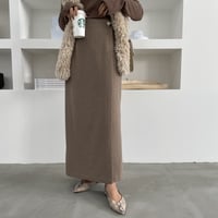 2wayフェイクウールラップタイトスカート