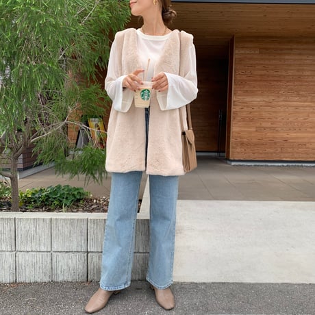 美脚・ウエストゴムストレッチストレートデニム