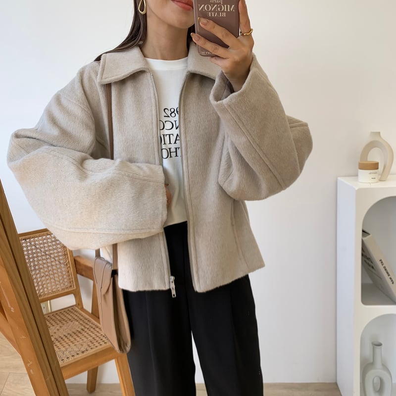 シャギージップジャケットショートコート | BLATE