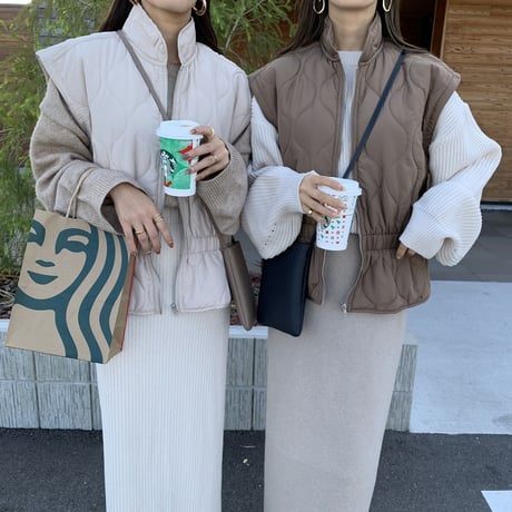 ニュアンス中綿ショートベスト
