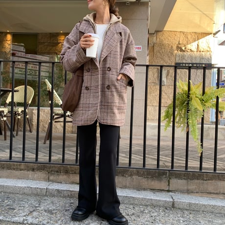 裏起毛細見えフレアパンツ