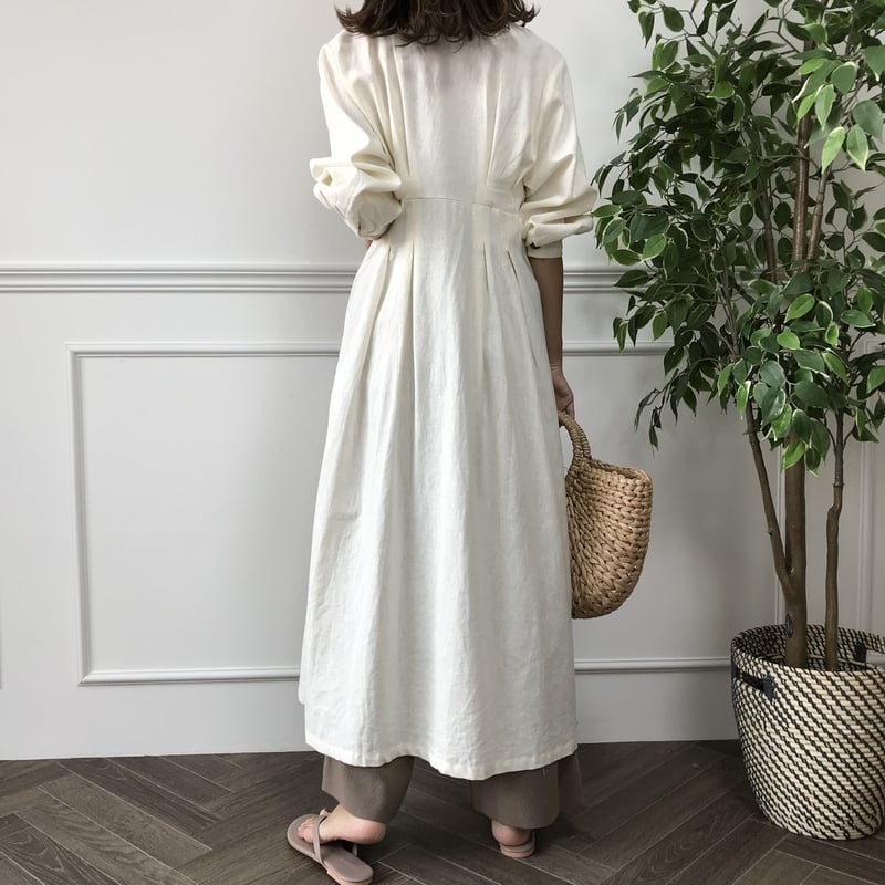 フロントボタンリネンガウンワンピース | BLATE 