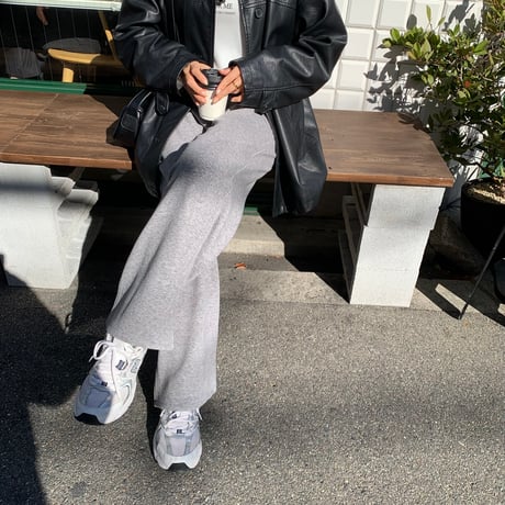 温か裏起毛ニュアンスワイドパンツ