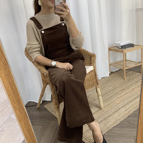 コーデュロイサロペット ワイドパンツ