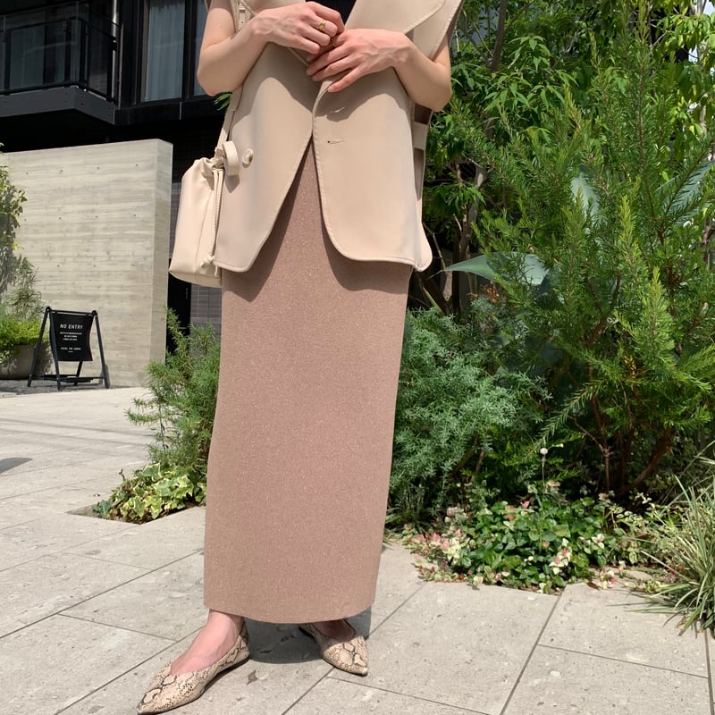 anuans アニュアンス　ラメニットタイトスカート アニュアンス anuans ラメニットタイトスカート （SILVER