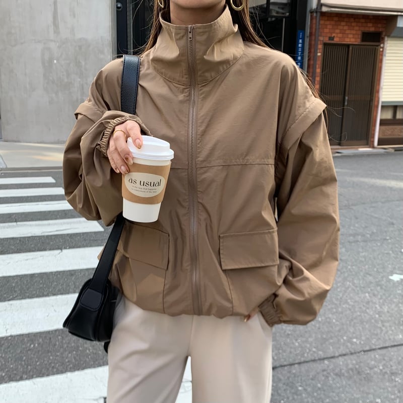 袖取り外しスタンドカラースプリングブルゾン | BLATE