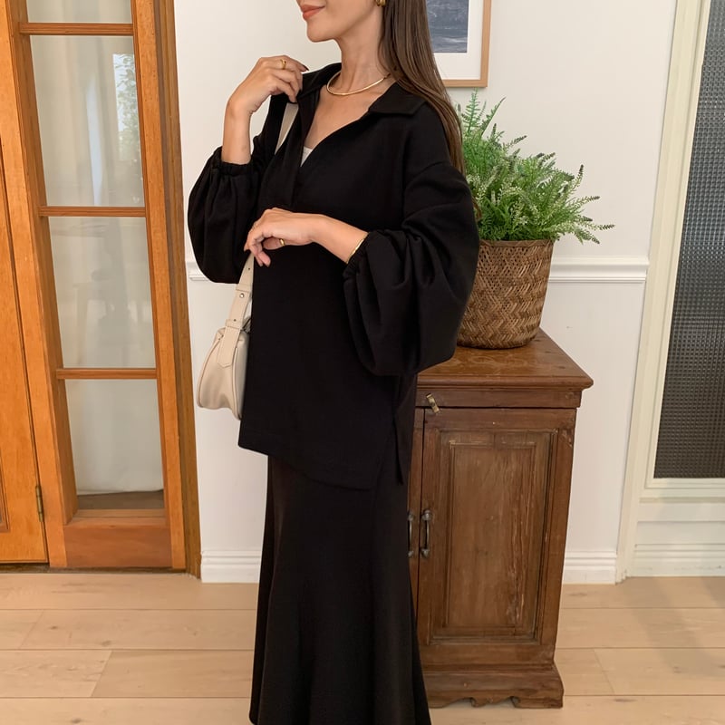 極美品 TADASHISHOJI ボリュームスリーブボレロ 定価5万2800円 Kilka/着やせして見えるボリュームスリーブカットソー -光沢感が