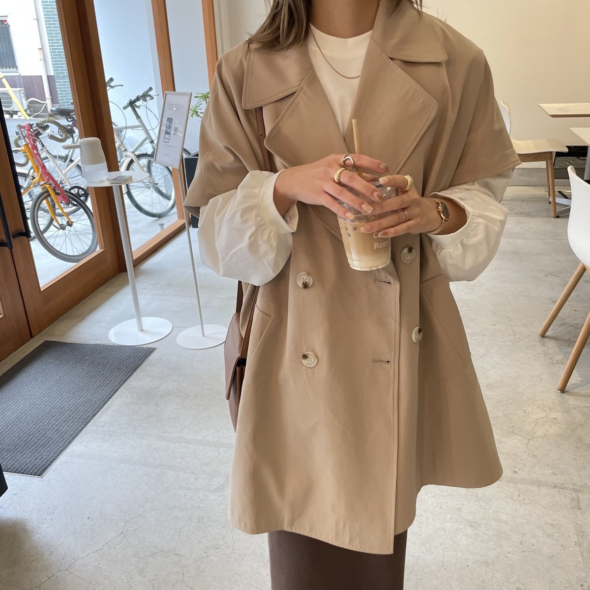 22SS✨ MEME RODE ポンチョ風 トレンチコート 2way XL