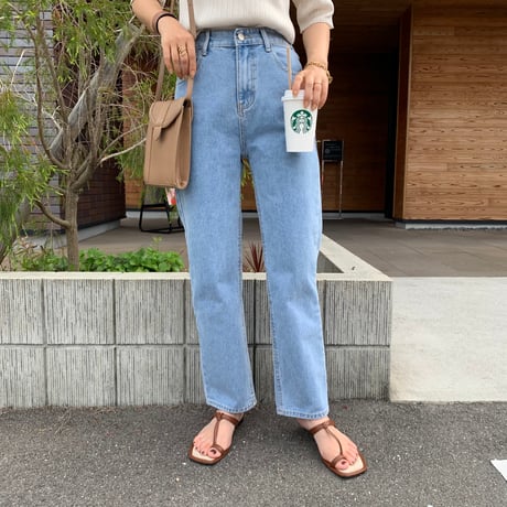 ウエストゴムテーパードデニム