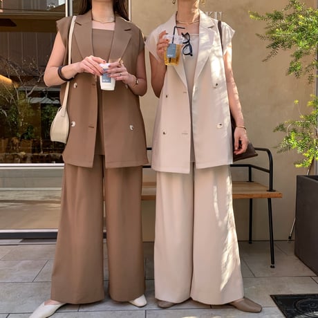 リラックスタックワイドパンツ