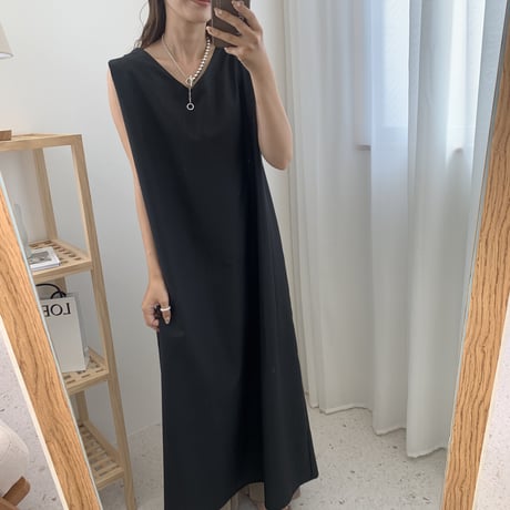 2WAYバックボタンロングワンピース