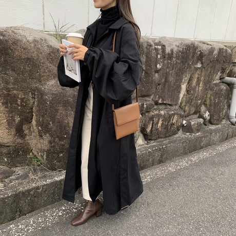 ステンカラーボリュームスリーブコート