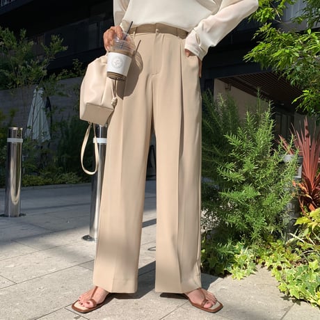 調節可能・着心地最高とろみタックワイドパンツ