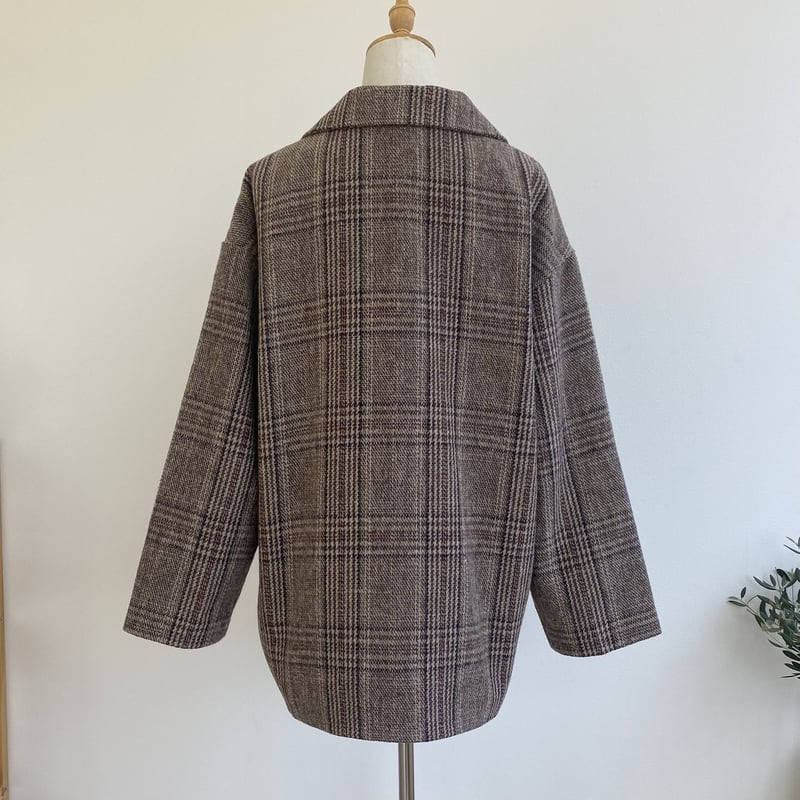 blateチェック柄ダブルジャケットコート チェック柄ダブルジャケットコート | BLATE