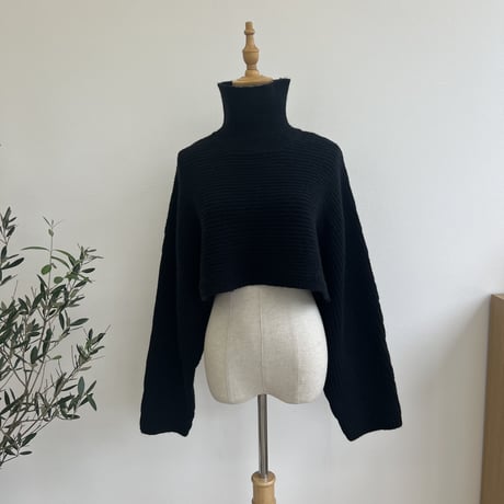 2wayハイネックカシュクールショートニット