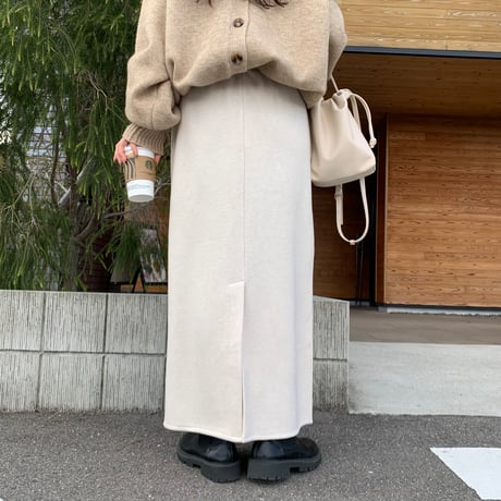 温か裏起毛ニュアンスタイトスカート