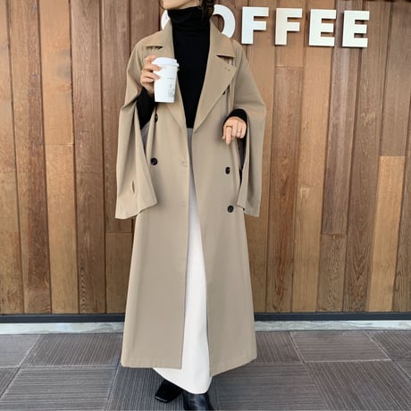 上質2wayロングトレンチコート