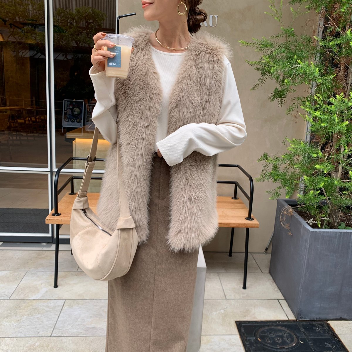 BLATE・10/20入荷商品・エコファーショートベスト ミンクエコファー