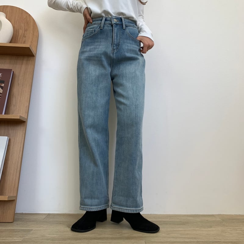 最高ストレッチ裏起毛美脚テーパードデニム | BLATE