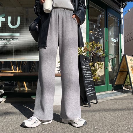 温か裏起毛ニュアンスワイドパンツ