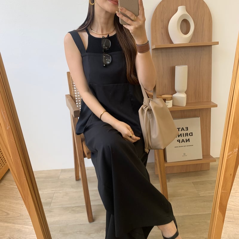 キャミソールセットアップ ナチュラル素材 体型カバー夏服 即納・体型カバーキャミソールセットアップ | BLATE