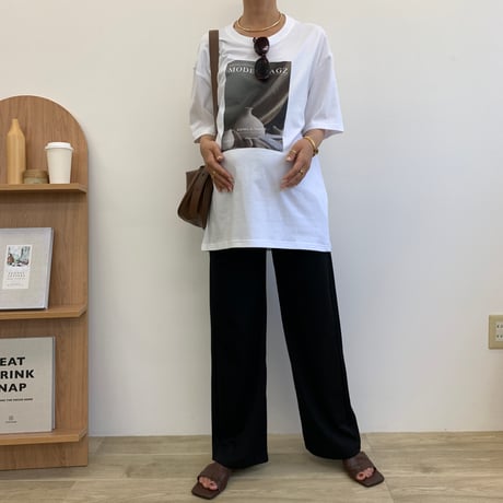 ボタン調節可能・マタニティーリラックスワイドパンツ