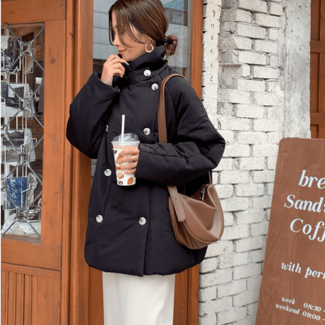 スタンドカラー・テーラード中綿ジャケット